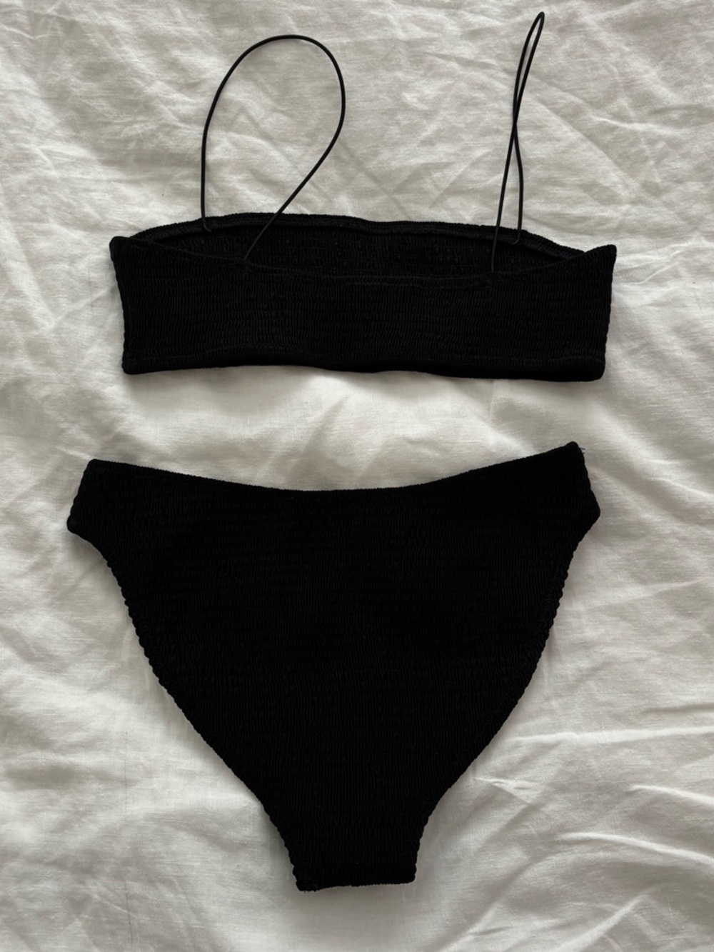 Toteme Smocked Black Bikini - Picture 2 of 7